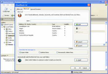 SpamBully for Windows Live Mail screenshot