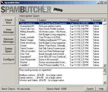 SpamButcher screenshot