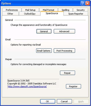 SpamSource screenshot