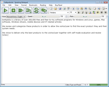 Speaking Notepad screenshot