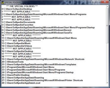 Special Folders screenshot