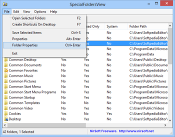 SpecialFoldersView screenshot 2