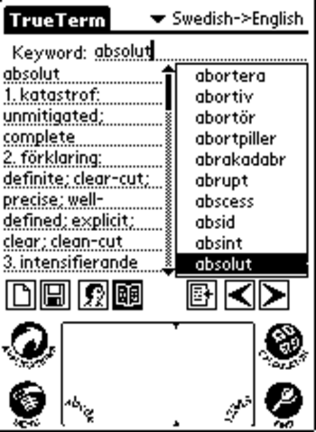 Specialversion English <-> Spanish PalmOS screenshot 3