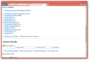 Specification Analysis Tool screenshot 2