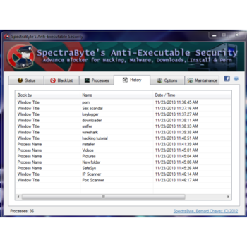 SpectraByte Anti-Executable Security screenshot