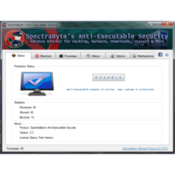SpectraByte Anti-Executable Security screenshot 2