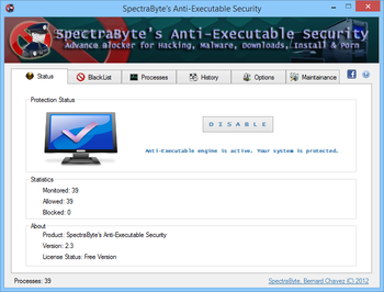 SpectraByte's Anti-Executable Security screenshot