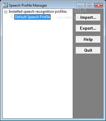 Speech Profile Manager screenshot