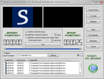 Speed Video Splitter screenshot