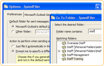SpeedFiler for Outlook screenshot