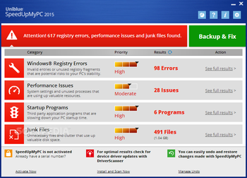 SpeedUpMyPC screenshot