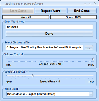 Spelling Bee Practice Software screenshot