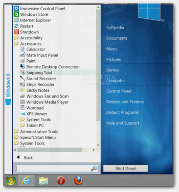 Spesoft Windows 8 Start Menu screenshot 2