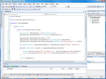 SphinxConnector.NET screenshot 2