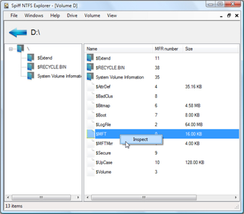 Spiff NTFS Explorer DLL screenshot
