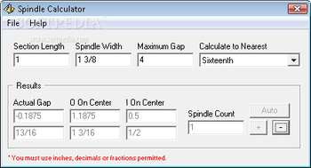 Spindle Calculator screenshot