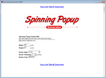 Spinning Popup Generator screenshot