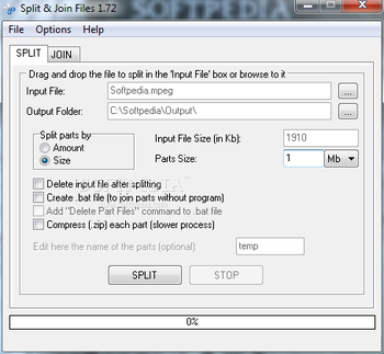 Split Files screenshot