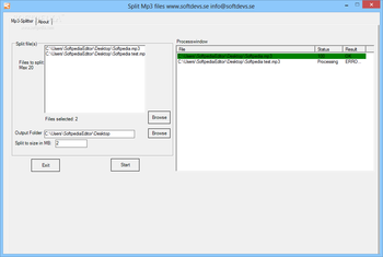 Split Mp3 files screenshot