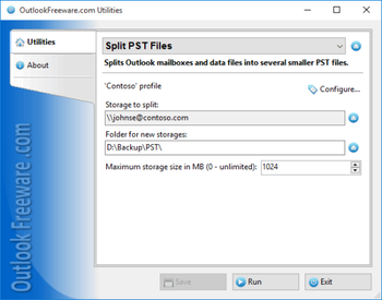 Split PST Files screenshot