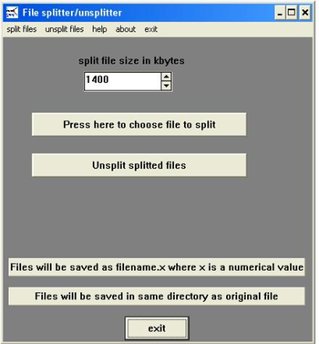 Split unsplit any file screenshot