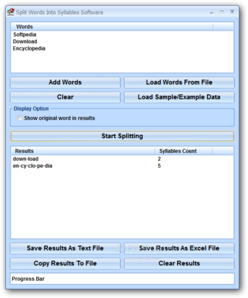 Split Words Into Syllables Software screenshot