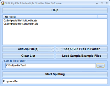 Split Zip File Into Multiple Smaller Files Software screenshot