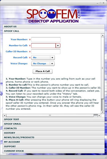 SPOOFEM Desktop Application screenshot