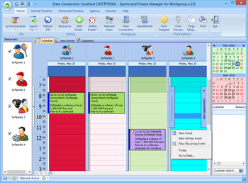 Sports and Fitness Manager for Workgroup screenshot