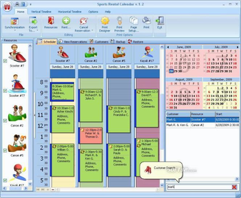 Sports Rental Calendar for Workgroup screenshot 2