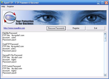 SpotFTP Password Recover screenshot