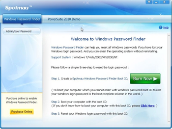 Spotmau Windows Password Finder 2010 screenshot