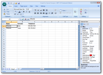 Spread for Windows Form screenshot