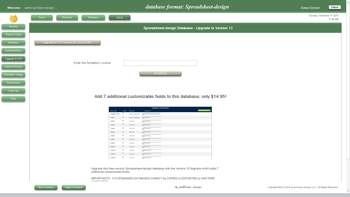 Spreadsheet-design Database screenshot