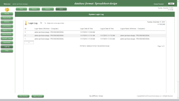 Spreadsheet-design Database screenshot 2