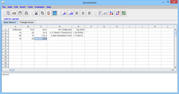 Spreadsheet screenshot