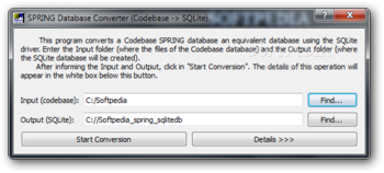 SPRING Database Converter screenshot