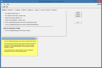 SPSS SamplePower screenshot 2