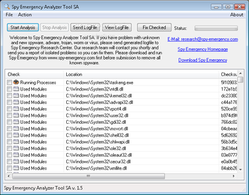 Spy Emergency Analyzer Tool SA screenshot