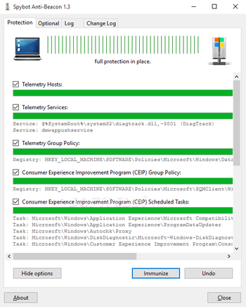 Spybot Anti-Beacon screenshot