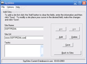 SpySites screenshot 2