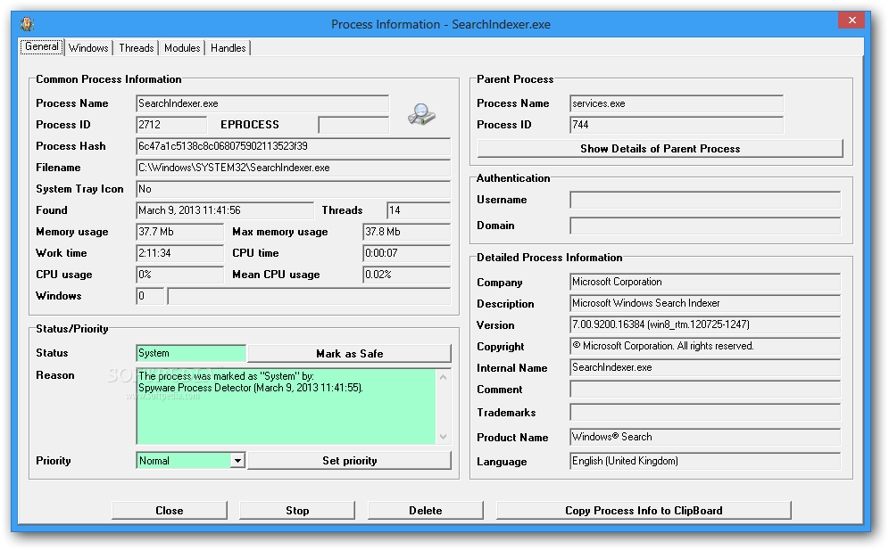 Spyware Process Detector Uninstall