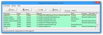 Spyware Process Detector screenshot