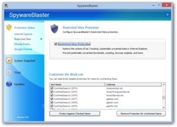 SpywareBlaster screenshot 3