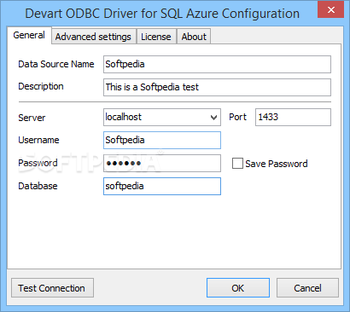 SQL Azure ODBC driver screenshot