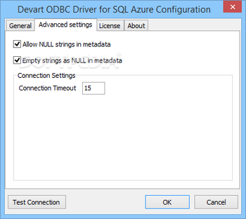 SQL Azure ODBC driver screenshot 2