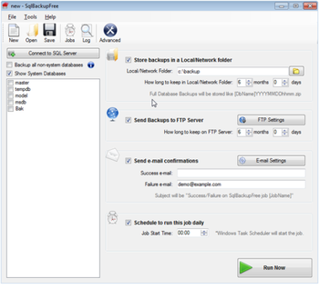 SQL Backup Free screenshot