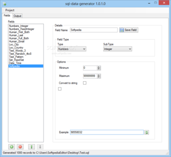 sql-data-generator screenshot