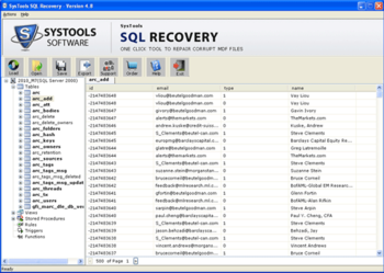 SQL Database Repair Software screenshot