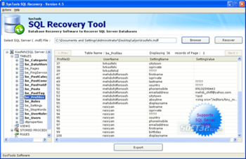 SQL Database Repair Software screenshot 3